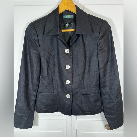 Lauren Ralph Lauren Jackets & Blazers - Lauren | Ralph Lauren | Black | Button Front |Blazer | Petite | 6